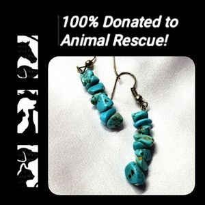 Turquoise Chip Dangle Earrings